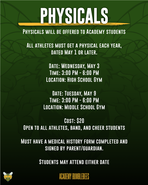  Physicals for AISD athletes, band and cheer students